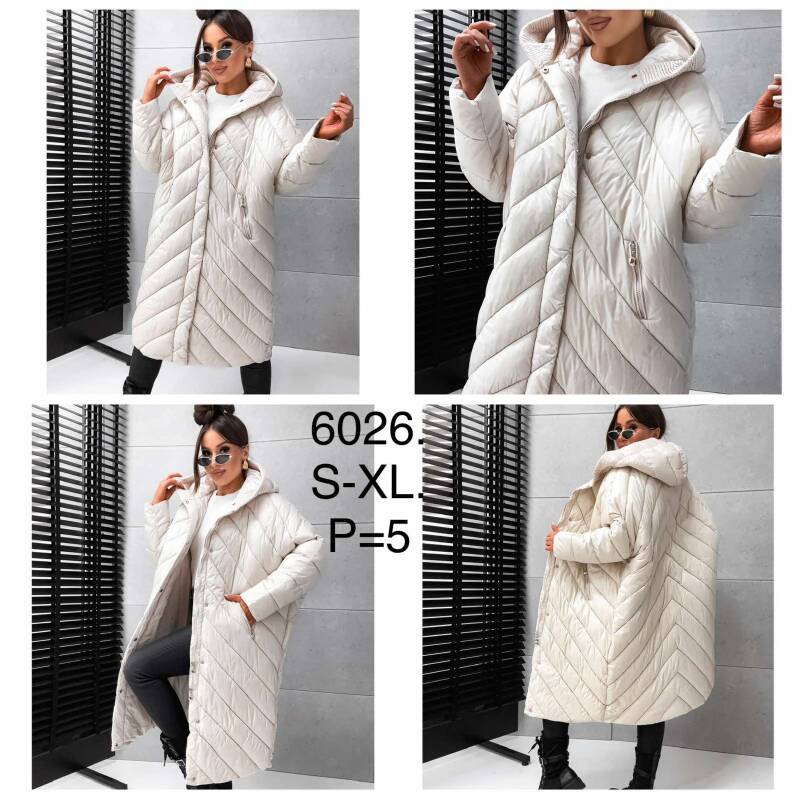 Plaszcze damskie zimowe Roz S-XL, 1 Kolor Paczka 5 szt